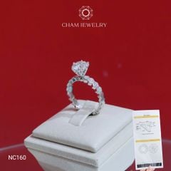 Nhẫn NC160 CHAM JEWELRY, Full Đá Moissanite, Chủ 7.2mm (Barcode OCNN04).