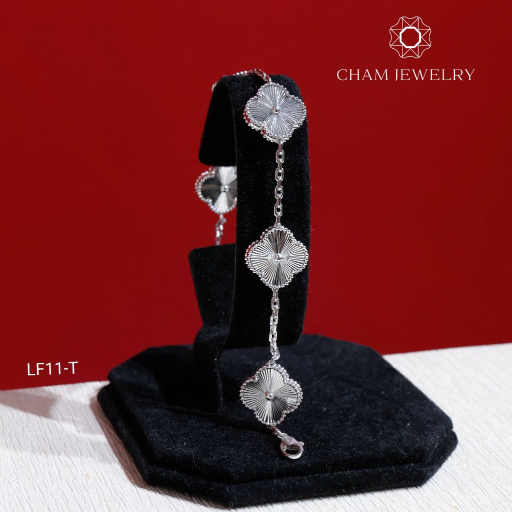 Lắc Tay LF11 CHAM JEWELRY, Lắc 4 Lá Chạm Máy (Barcode OLT04)