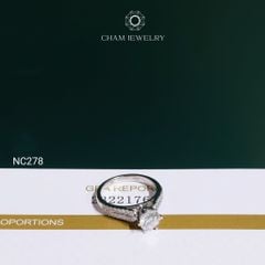 Nhẫn NC278 CHAM JEWELRY, Nhẫn Full Đá Moissanite Chủ 6.5mm(Barcode OCNN74)