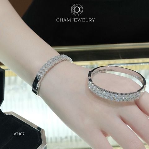 Vòng Tay CHAM JEWELRY VT107, Vòng 2 Hàng Đá( Barcode CV7267).