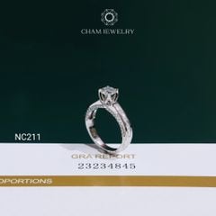 Nhẫn NC211 CHAM JEWELRY, Full Đá Moissanite Chủ 5.4mm (Barcode OCNN39)