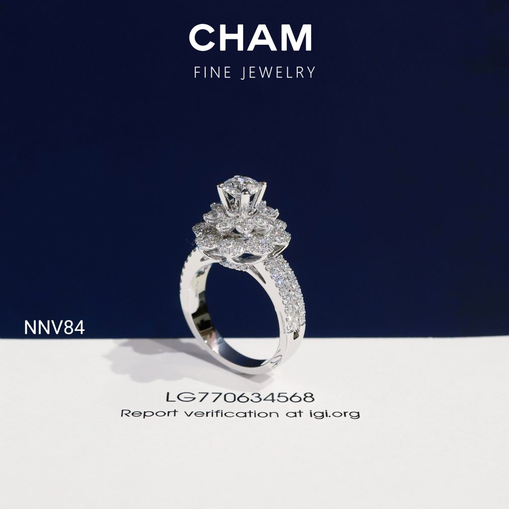 Nhẫn Nữ NNV84 Vàng 10k Chủ 5.4mm Kim Cương Lab Grown Diamond (Barcode DNU14)