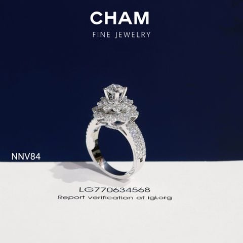 Nhẫn Nữ NNV84 Vàng 10k Chủ 5.4mm Kim Cương Lab Grown Diamond (Barcode DNU14)