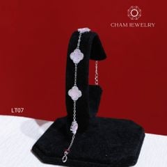 Lắc Tay CHAM JEWELRY LT07, Lắc 4 Lá Hồng, Bản 8.0mm (Barcode CSL1688)