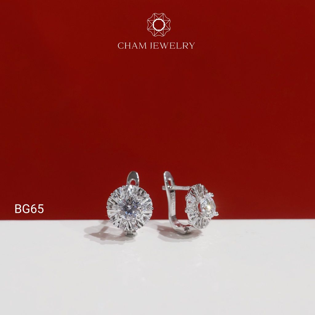 Hoa Tai BG65 CHAM JEWELRY, Hoa Tai Chủ 5.0mm (Barcode TBG1098).