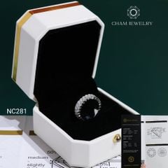 Nhẫn NC281 CHAM JEWELRY, Nhẫn Kiểu Full Đá Moissanite C&C Bản 5.0mm (Barcode OHN19)