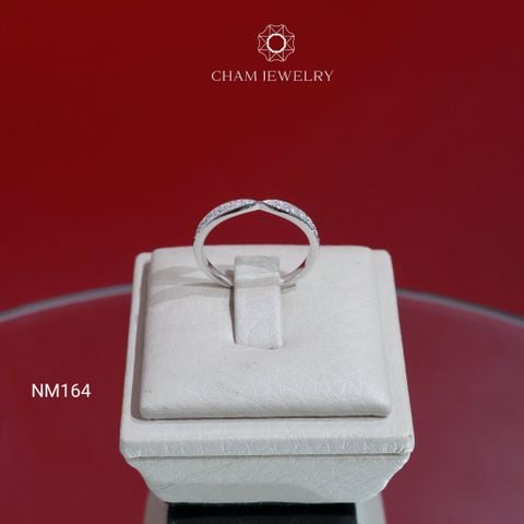 Nhẫn NM164 CHAM JEWELRY , Nhẫn Kiểu Chéo Nửa Hàng Đá (Barcode TNT951).