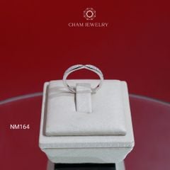 Nhẫn NM164 CHAM JEWELRY , Nhẫn Kiểu Chéo Nửa Hàng Đá (Barcode TNT951).