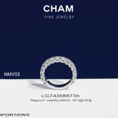 Nhẫn Nữ NMV03 Vàng 10k Kim Cương Lab Grown Diamond (Barcode NU17)