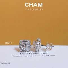 Hoa Tai BDV11 Chủ 6.0mm Vàng 10k Kim Cương Lab Grown Diamond