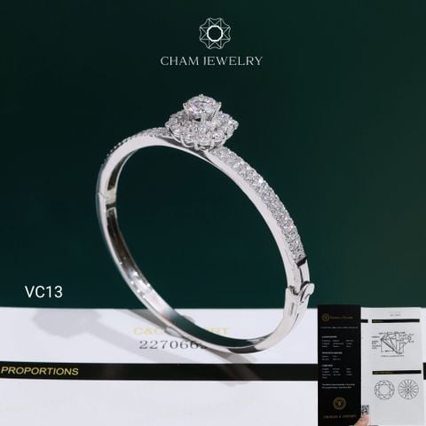 Vòng Tay VC13 CHAM JEWELRY, Vòng Full Moissanite C&C Chủ 7.2mm (Barcode OCV09).