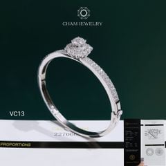 Vòng Tay VC13 CHAM JEWELRY, Vòng Full Moissanite C&C Chủ 7.2mm (Barcode OCV09).