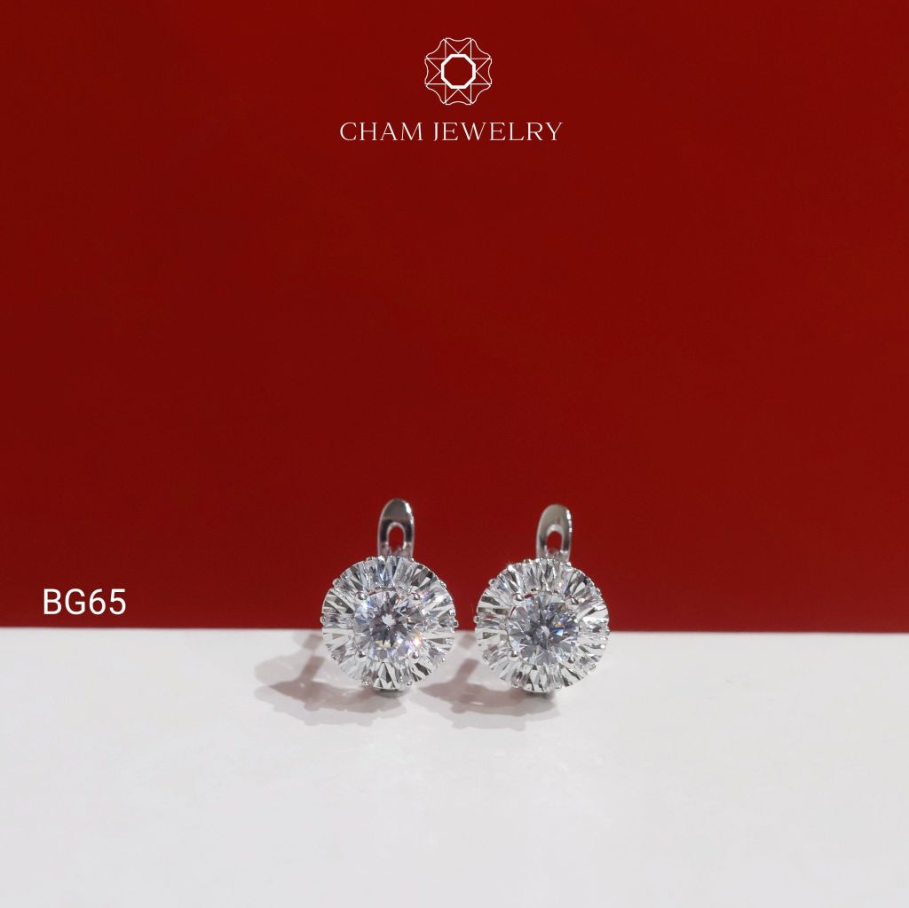 Hoa Tai BG65 CHAM JEWELRY, Hoa Tai Chủ 5.0mm (Barcode TBG1098).