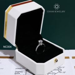Nhẫn NC304 CHAM JEWELRY, Nhẫn Full Đá Moissanite Chủ 6.0mm (Barcode OCNN91)
