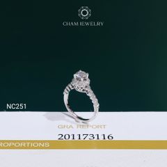 Nhẫn NC251 CHAM JEWELRY, Nhẫn Full Đá Moissanite Chủ 5.0mm (Barcode OCNN57)