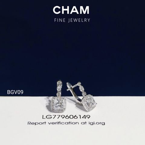Hoa Tai BGV09 Vàng 10k Kim Cương Lab Grown Diamond (Barcode CBV02)