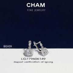 Hoa Tai BGV09 Vàng 10k Kim Cương Lab Grown Diamond (Barcode CBV02)