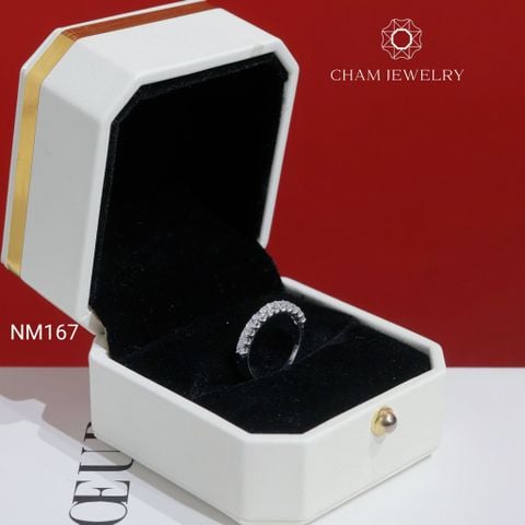 Nhẫn NM167 CHAM JEWELRY, Full Nửa Hàng Đá 2.0mm (Barcode TNT501).
