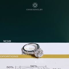Nhẫn NC249 CHAM JEWELRY, Nhẫn Đá Moissanite C&C Chủ 7.0mm (Barcode OCNN62)