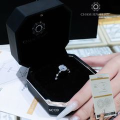 Nhẫn NC139 CHAM JEWELRY, Full Đá Moissanite Chủ Ovan 8x10mm (Barcode ONNU208)