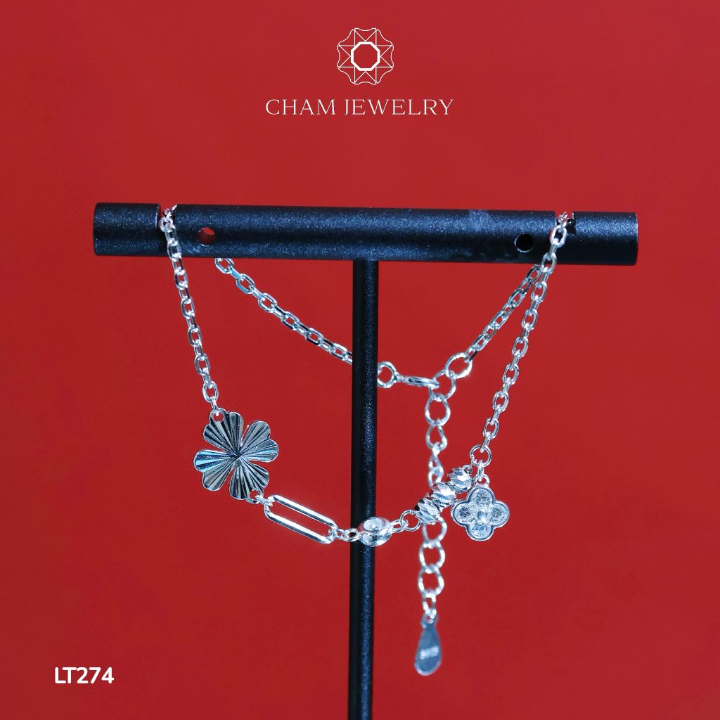 Lắc Tay CHAM JEWELRY LT274, Lắc Cỏ 4Lá (Barcode TLT1281)