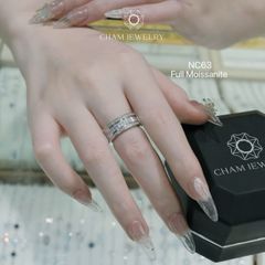 Nhẫn NC63 CHAM JEWELRY, Full Kim Cương Moissanite, Bản 8.0mm (Barcode ONNU88)