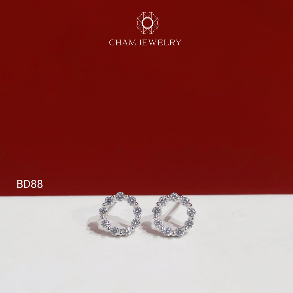 Hoa Tai CHAM JEWERLY BD88, Hoa Tai Tròn (Barcode TBD116)