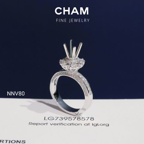 Nhẫn Nữ NNV80 Vàng 10k Chủ 5.4mm Kim Cương Lab Grown Diamond (Barcode DNU012)