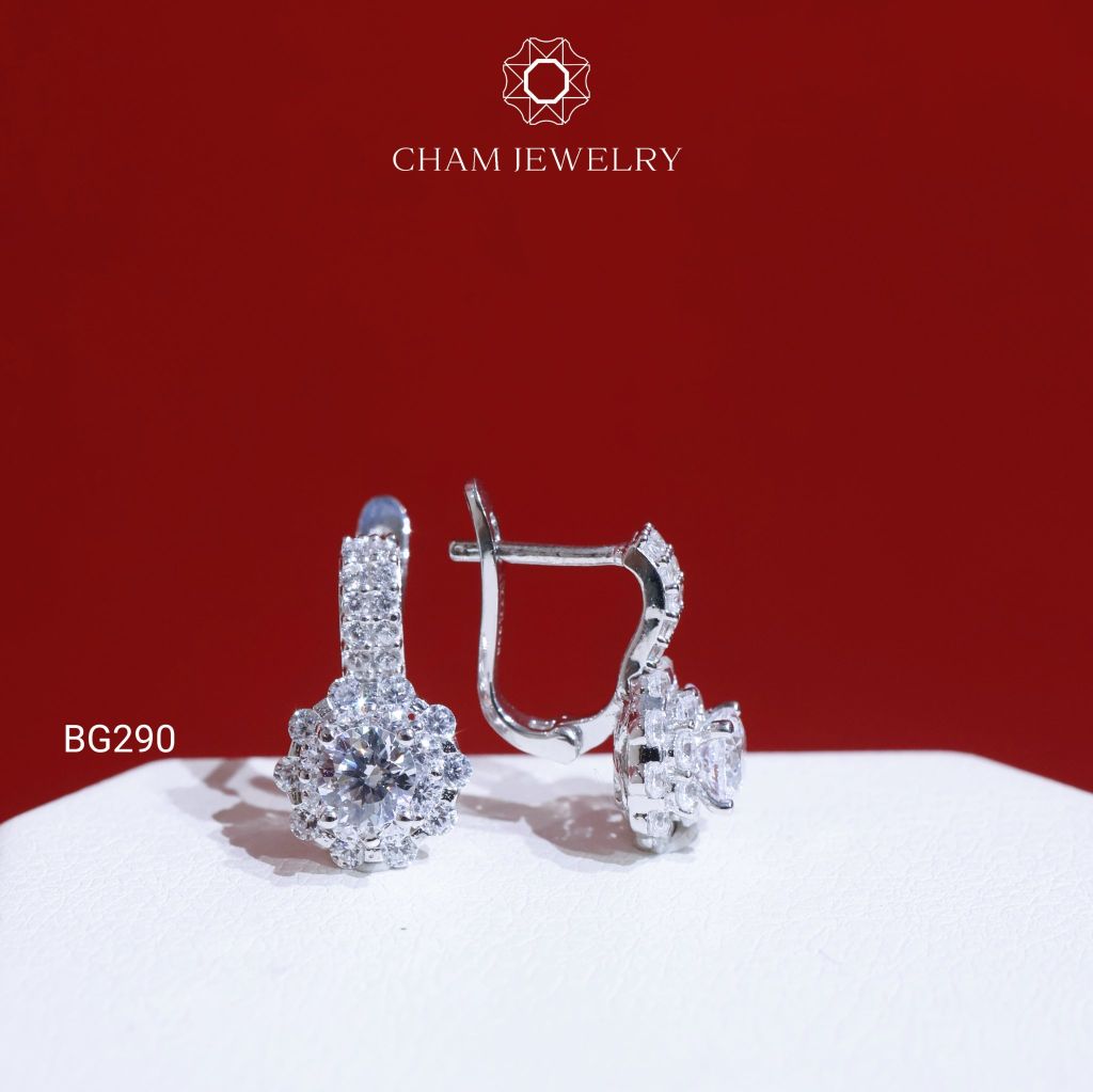 Hoa Tai BG290 CHAM JEWELRY, Chủ 4.5mm (Barcode TBG970).