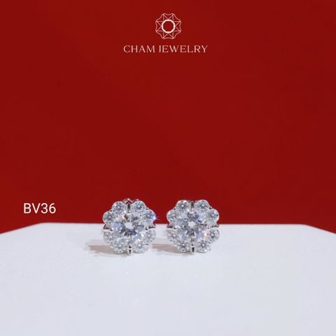 Hoa Tai CHAM JEWERLY BV36, Chủ 5.0mm Hoa Mai (Barcode TBV305)