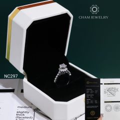 Nhẫn NC297 CHAM JEWELRY, Đá Moissanite C&C Chủ 5.0mm (Barcode OCNN114)