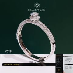 Vòng Tay VC18 CHAM JEWELRY, Vòng Full Moissanite C&C Chủ 8.0mm (Barcode OCV10).
