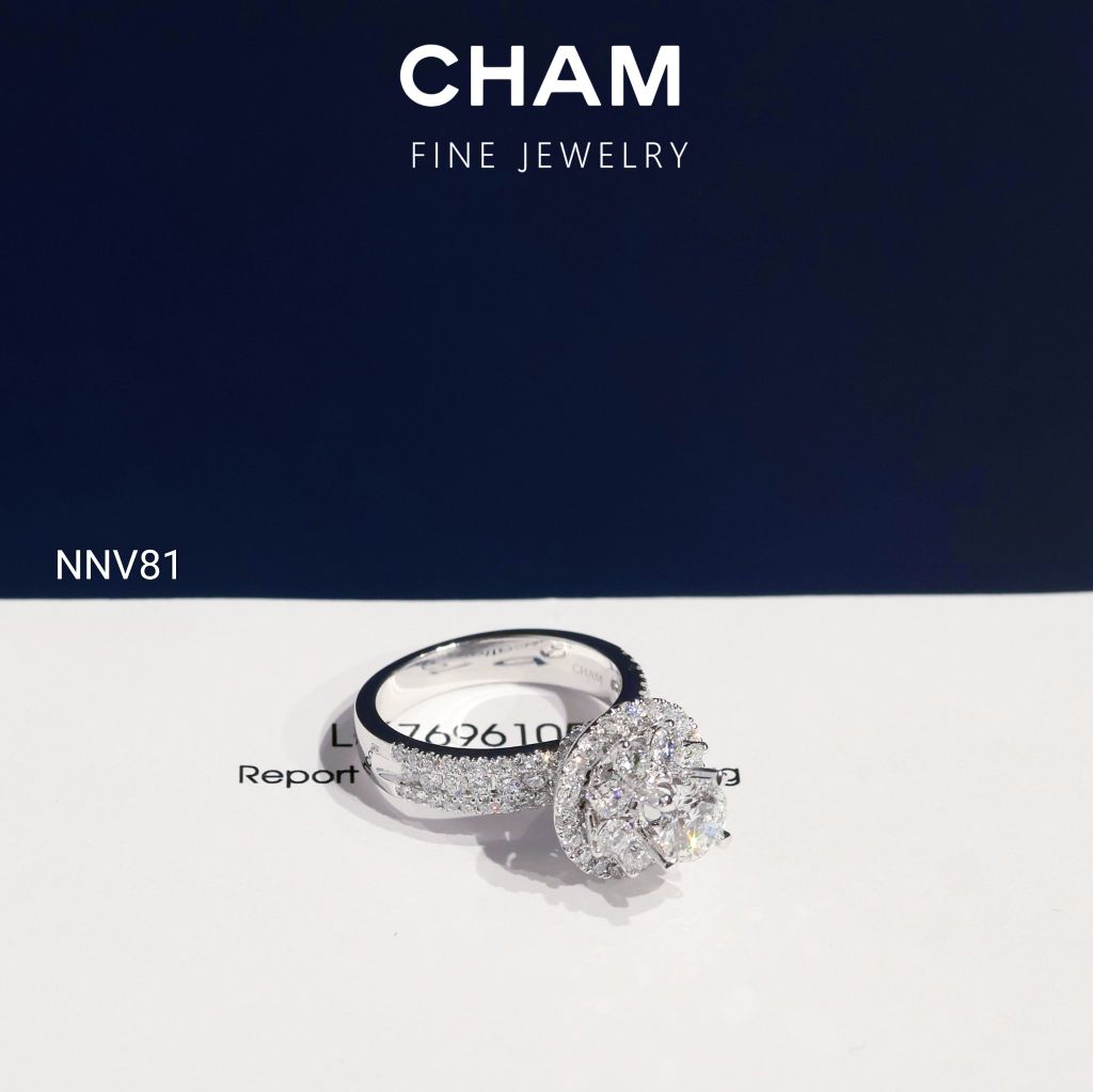 Nhẫn Nữ NNV81 Vàng 10k Chủ 5.4mm Kim Cương Lab Grown Diamond (Barcode DNU15)