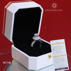 Nhẫn NC146 CHAM JEWELRY, Full Đá Moissanite Chủ 6.3mm (Barcode ONNU153).