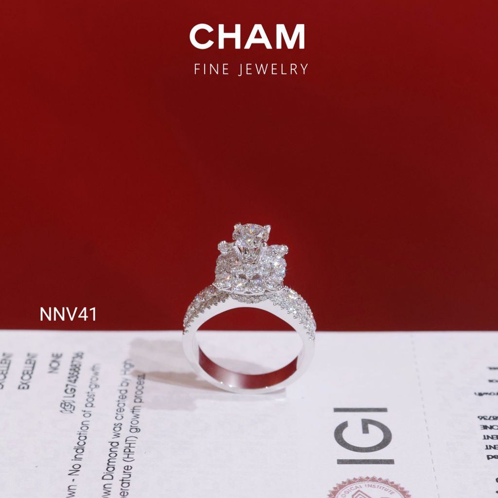 Nhẫn Nữ NNV41 Vàng 10k Chủ 5.4 Kim Cương Lab Grown Diamond
