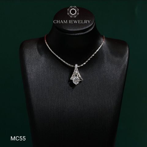 Mặt Dây Chuyền MC55 CHAM JEWELRY , Mặt Kiểu Chủ 4.5mm Full Đá Moissanite C&C (OCM50).