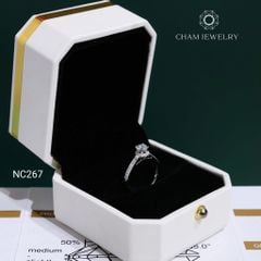 Nhẫn NC267 CHAM JEWELRY, Nhẫn Full Đá Moissanite Chủ 4.5mm (Barcode OCNN95)