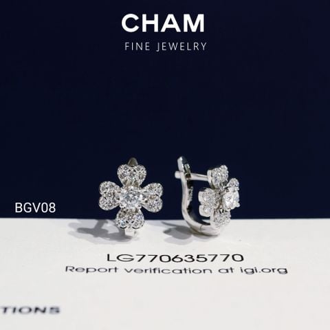 Hoa Tai BGV08 Vàng 10k Kim Cương Lab Grown Diamond (Barcode BT176)