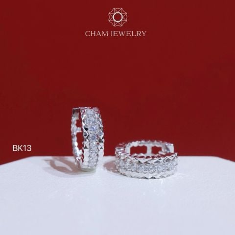 Hoa Tai CHAM JEWERLY BK13, Bông Khoen Bản 4.5mm (Barcode B107119)