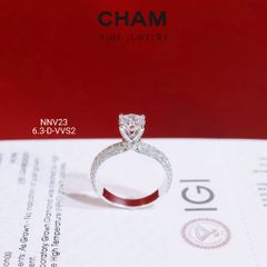 Nhẫn Nữ NNV23 Chủ 6.3mm D VVS2 Vàng 10k Kim Cương Lab Grown Diamond