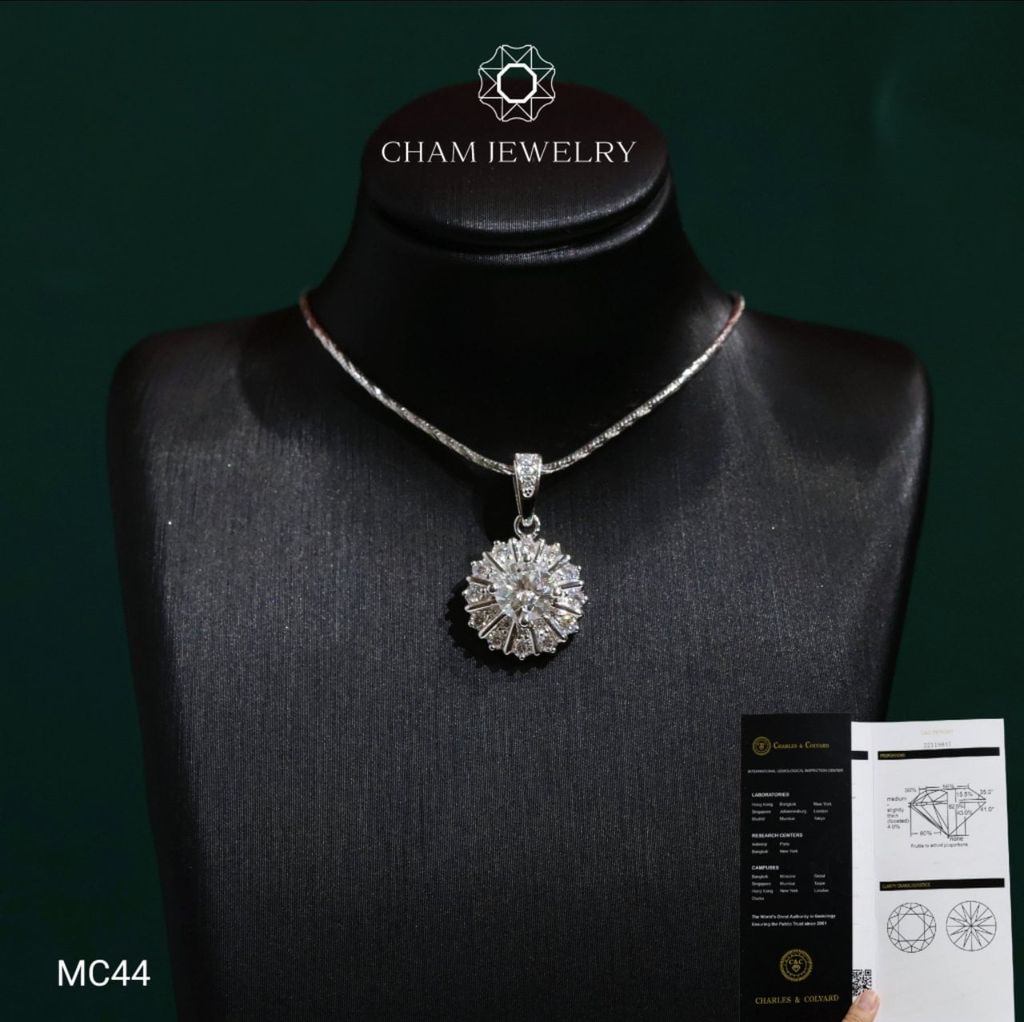 Mặt Dây Chuyền MC44 CHAM JEWELRY , Chủ 5.4mm Moissanite C&C (OCM35)