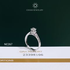 Nhẫn NC267 CHAM JEWELRY, Nhẫn Full Đá Moissanite Chủ 4.5mm (Barcode OCNN95)
