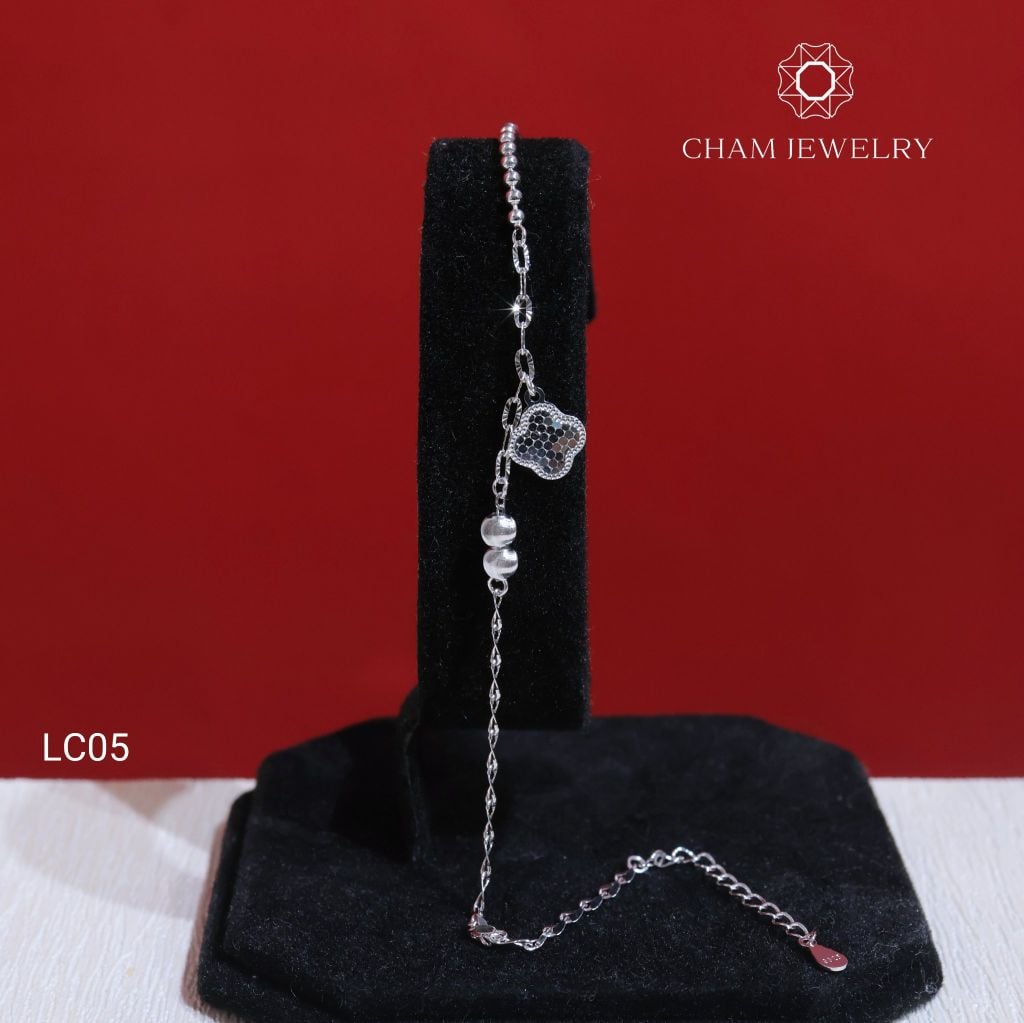 Lắc Chân LC05 CHAM JEWELRY , Lắc Chân Cỏ 4 Lá (Barcode CLACY378)