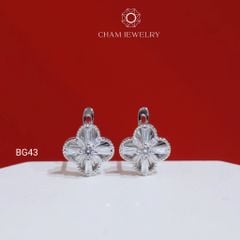 Hoa Tai CHAM JEWERLY BG43, Hoa Tai 4 Lá Chủ 2.5mm (Barcode TBG1076)