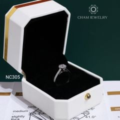 Nhẫn NC305 CHAM JEWELRY, Nhẫn Full Đá Moissanite Chủ 6.0mm (Barcode OCNN93)