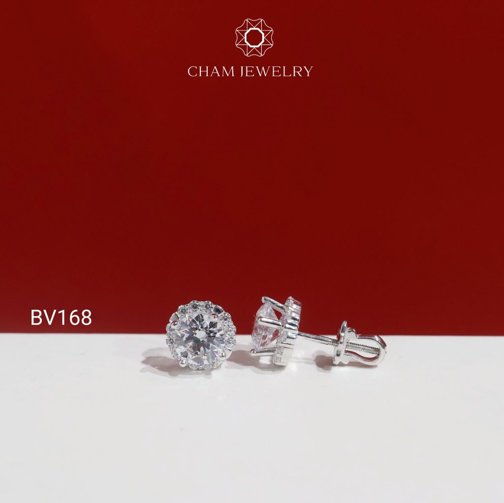 Hoa Tai BV168 CHAM JEWELRY, Chủ 6.5mm (Barcode TBV521)