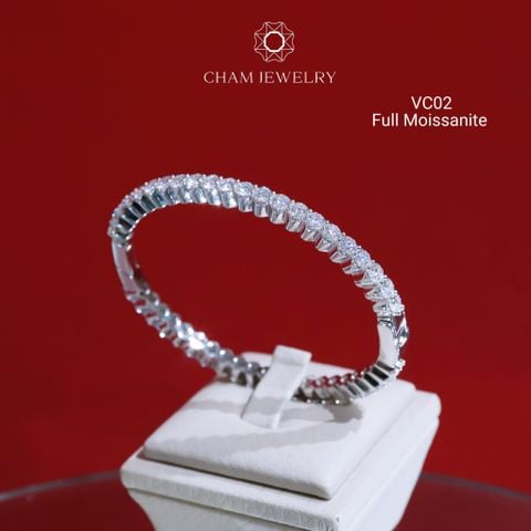 Vòng Tay VC02 CHAM JEWELRY, Full Moissanite Cao Cấp 3.0mm  (Barcode OVT1).