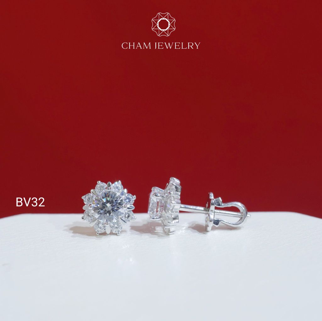 Hoa Tai CHAM JEWERLY  BV32, Chủ 5.0mm (Barcode TBV43)