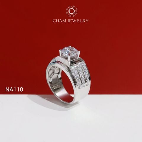 Nhẫn Nam NA110 CHAM JEWELRY, Chủ 8.0mm (Barcode TNNA402 - PNH02 ).