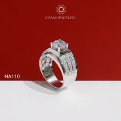 Nhẫn Nam NA110 CHAM JEWELRY, Chủ 8.0mm (Barcode TNNA402 - PNH02 ).